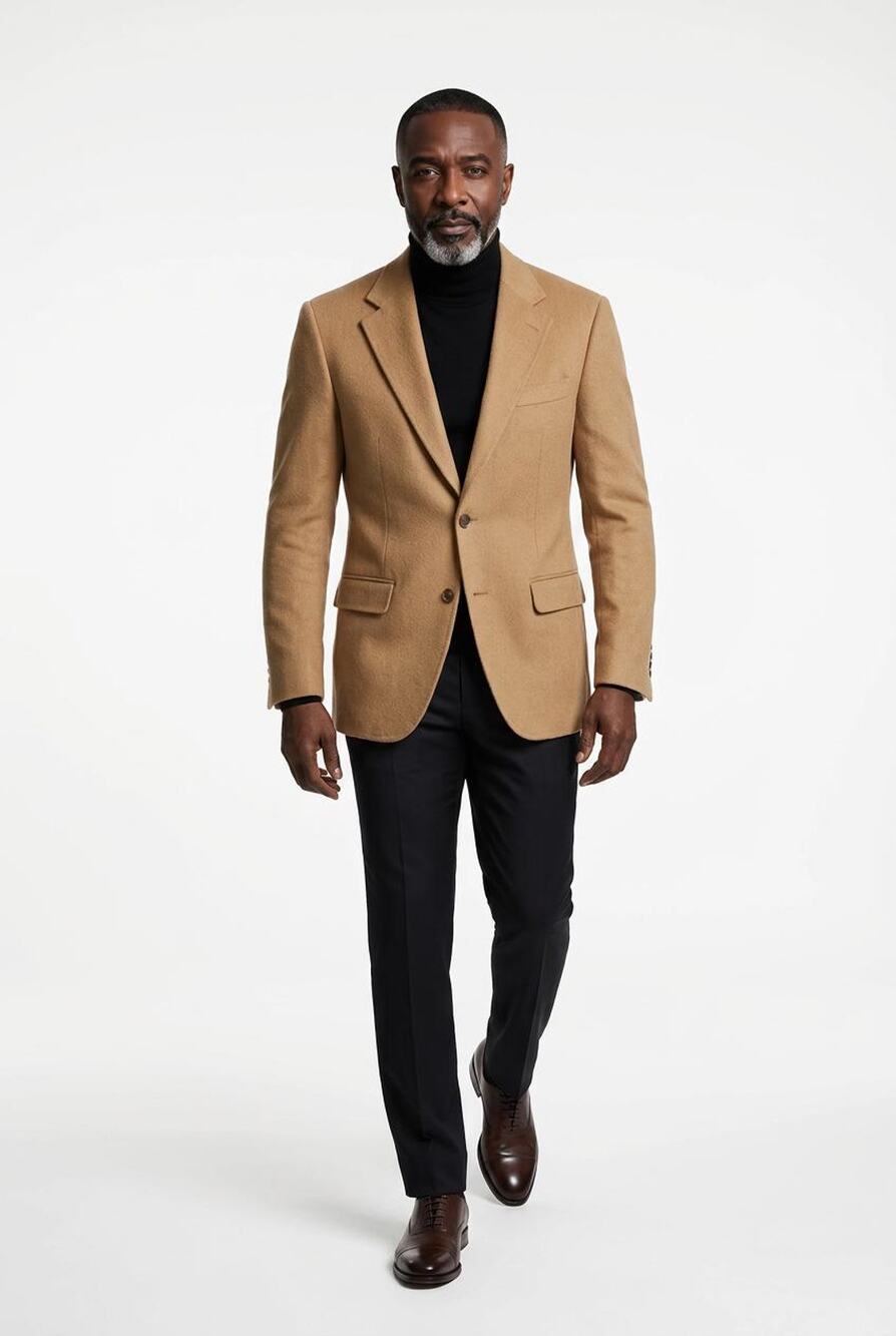 100% Wool Vintage Gerald Austin Camel Sport Coat Blazer Size 42R, Academia